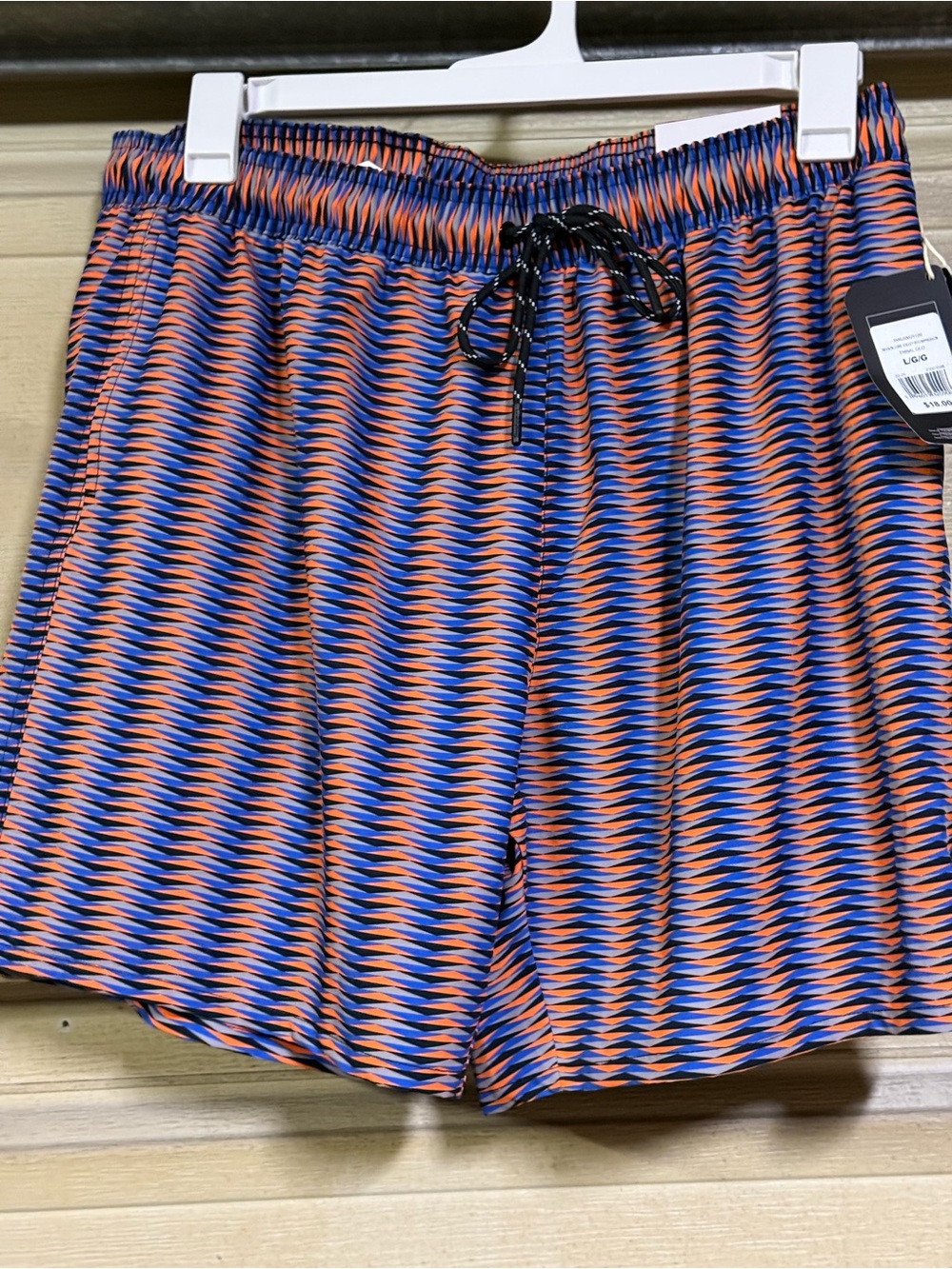 Reebok Orange and Blue Patterned Swim Shorts